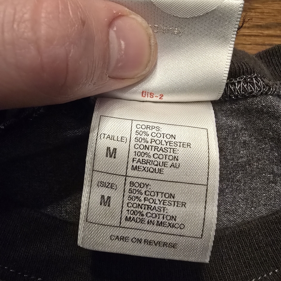 Disney Store Mickey Mouse Raglan Shirt Mens Medium Gray Black Long Sleeve - Picture 3 of 5